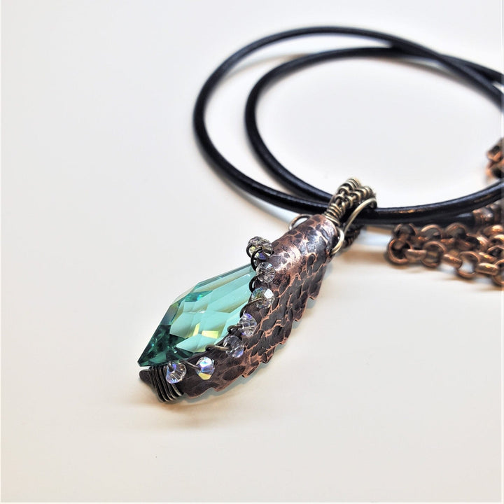 AMD1111 2023 Very Limited Angel Wing Crystal Teardrop Necklace - Necklace - Alexa Martha Designs   4456436826159