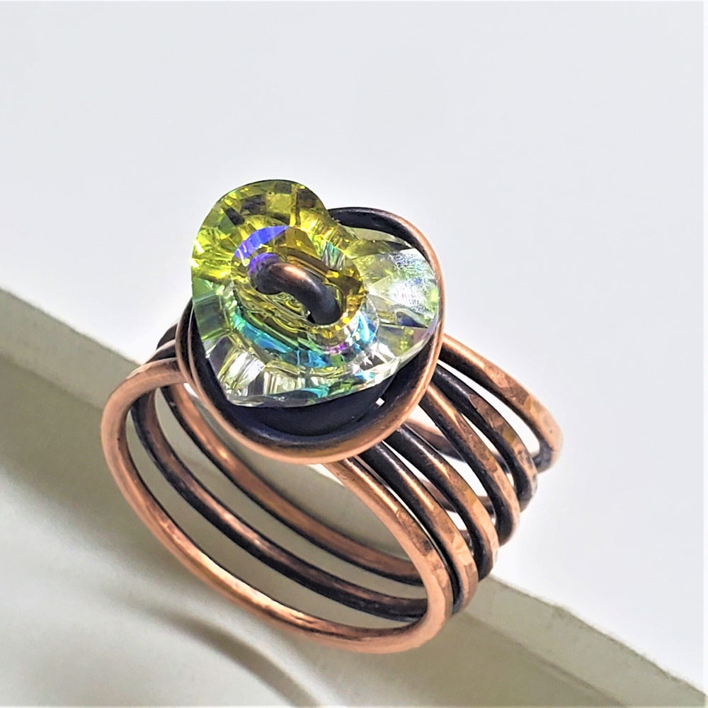 AMD1243-AMD1243-2-AMD1243-3-AMD1243-4-AMD1243-5 Copper Wire Wrapped Crystal Heart Glam Ring by Alexa Martha - Ring - Alexa Martha Designs   8083078480176