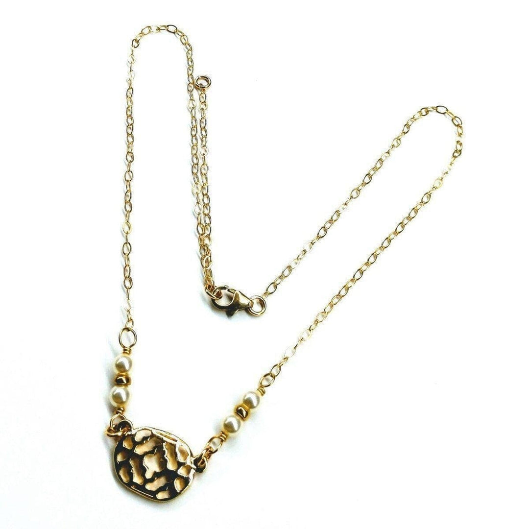 AMD1113 As Seen on Molly Ringwald 14 K Gold Filled Filigree Pearl Choker Necklace - Necklaces - Alexa Martha Designs   10236886020