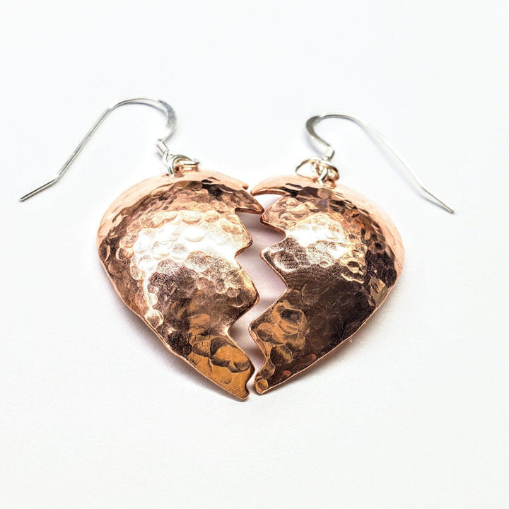 AMD1039 Broken Heart Earrings from Sculpted Copper - Earrings - Alexa Martha Designs   1333066793007