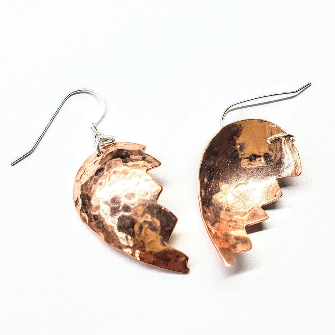 AMD1039 Broken Heart Earrings from Sculpted Copper - Earrings - Alexa Martha Designs   1333066793007