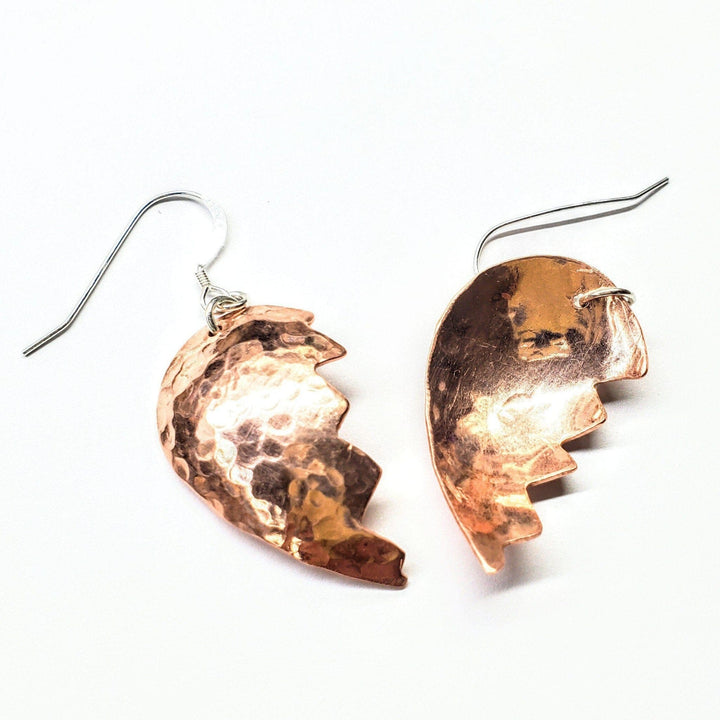 AMD1039 Broken Heart Earrings from Sculpted Copper - Earrings - Alexa Martha Designs   1333066793007