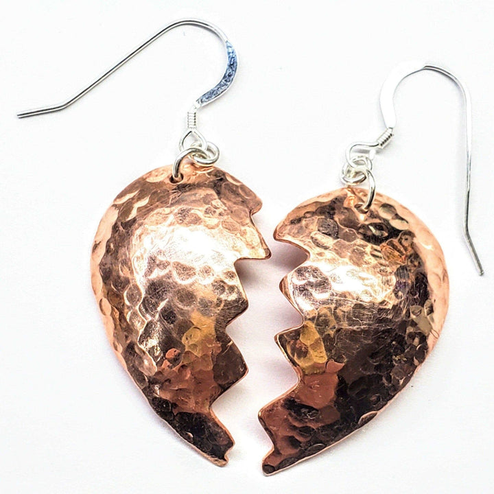 AMD1039 Broken Heart Earrings from Sculpted Copper - Earrings - Alexa Martha Designs   1333066793007