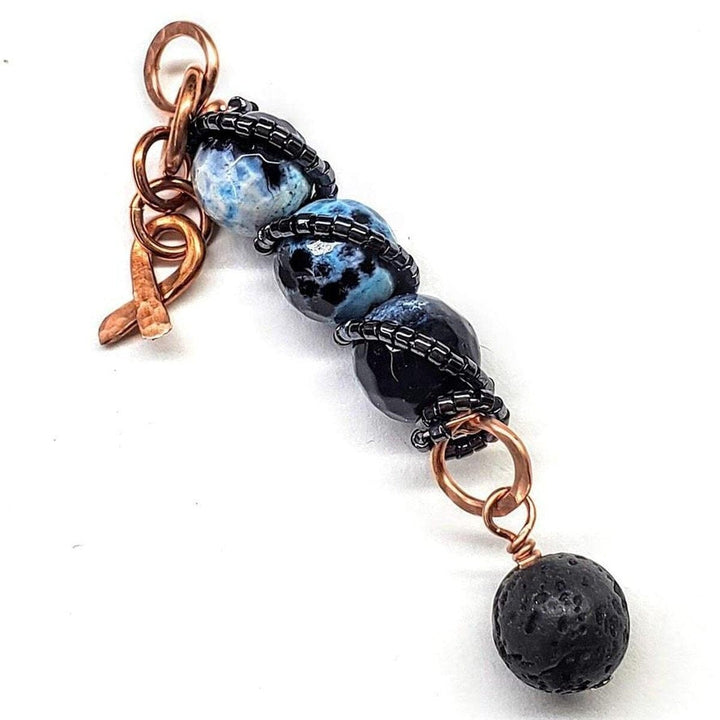 AMD1229-AMD1229-2-AMD1229-3 Child Abuse Prevention Awareness Beaded Gemstone stick Pendant With Lava Rock Bead Charm Necklace - Pendant - Alexa Martha Designs   4692208812079