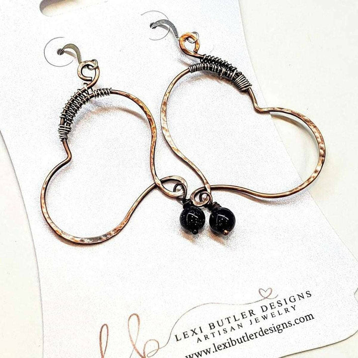 AMD1080 Copper Butterfly Wing Child Abuse Survivor Earrings - Earrings - Alexa Martha Designs   4702557798447