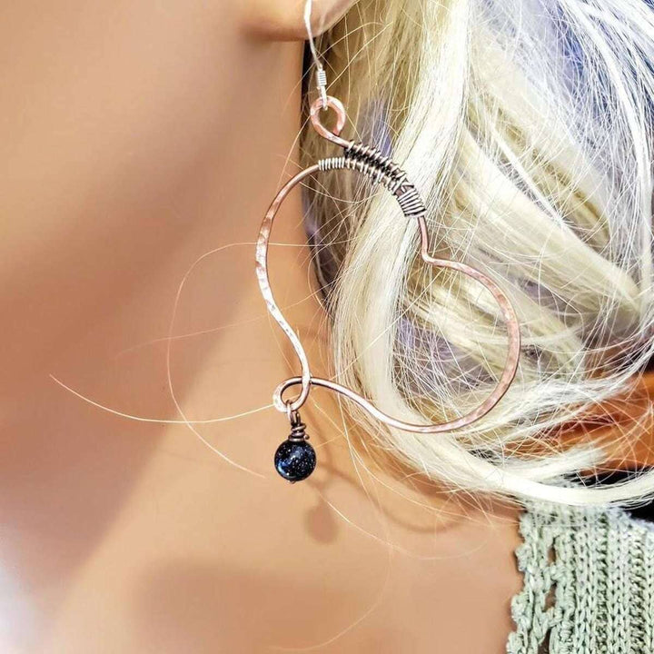 AMD1080 Copper Butterfly Wing Child Abuse Survivor Earrings - Earrings - Alexa Martha Designs   4702557798447