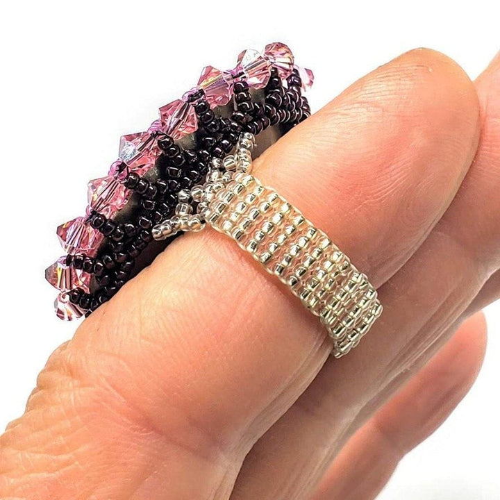 AMD1207 Epic Beaded Rose Crystal Bling Cocktail Ring - Ring - Alexa Martha Designs   4593406181423