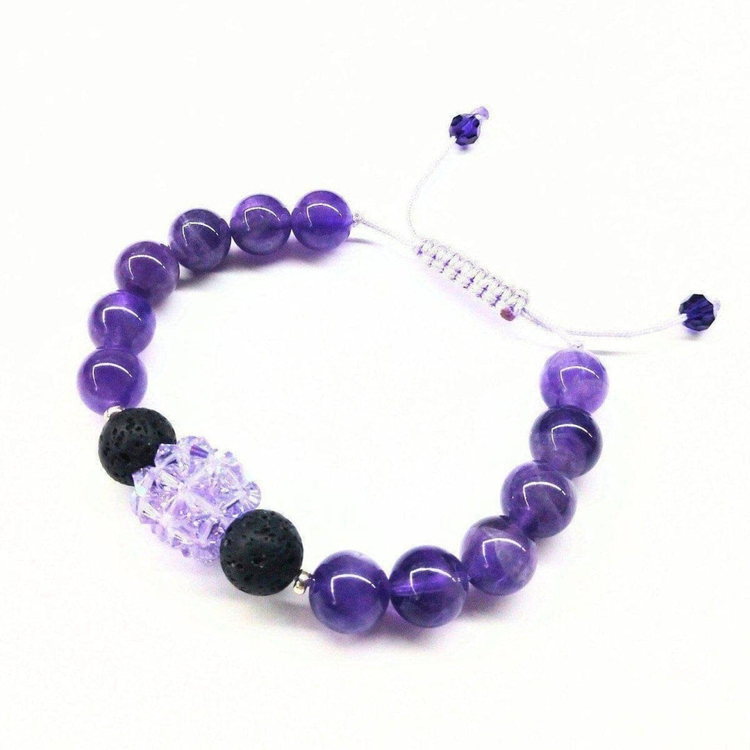 AMD1041 Glamorous Amethyst Gemstone Lava Rock Bracelet - Bracelet - Alexa Martha Designs   1087202328623
