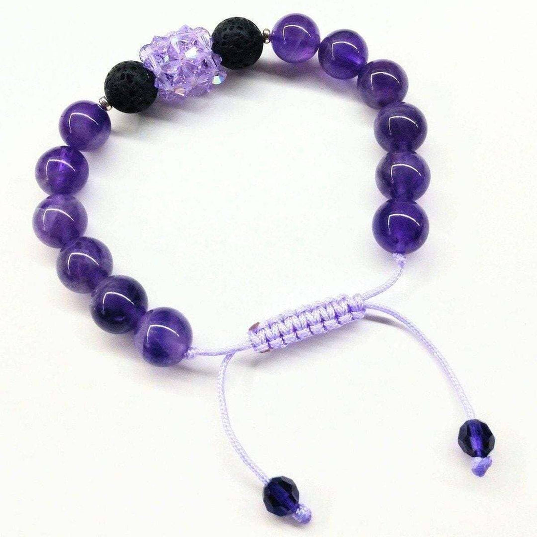 AMD1041 Glamorous Amethyst Gemstone Lava Rock Bracelet - Bracelet - Alexa Martha Designs   1087202328623