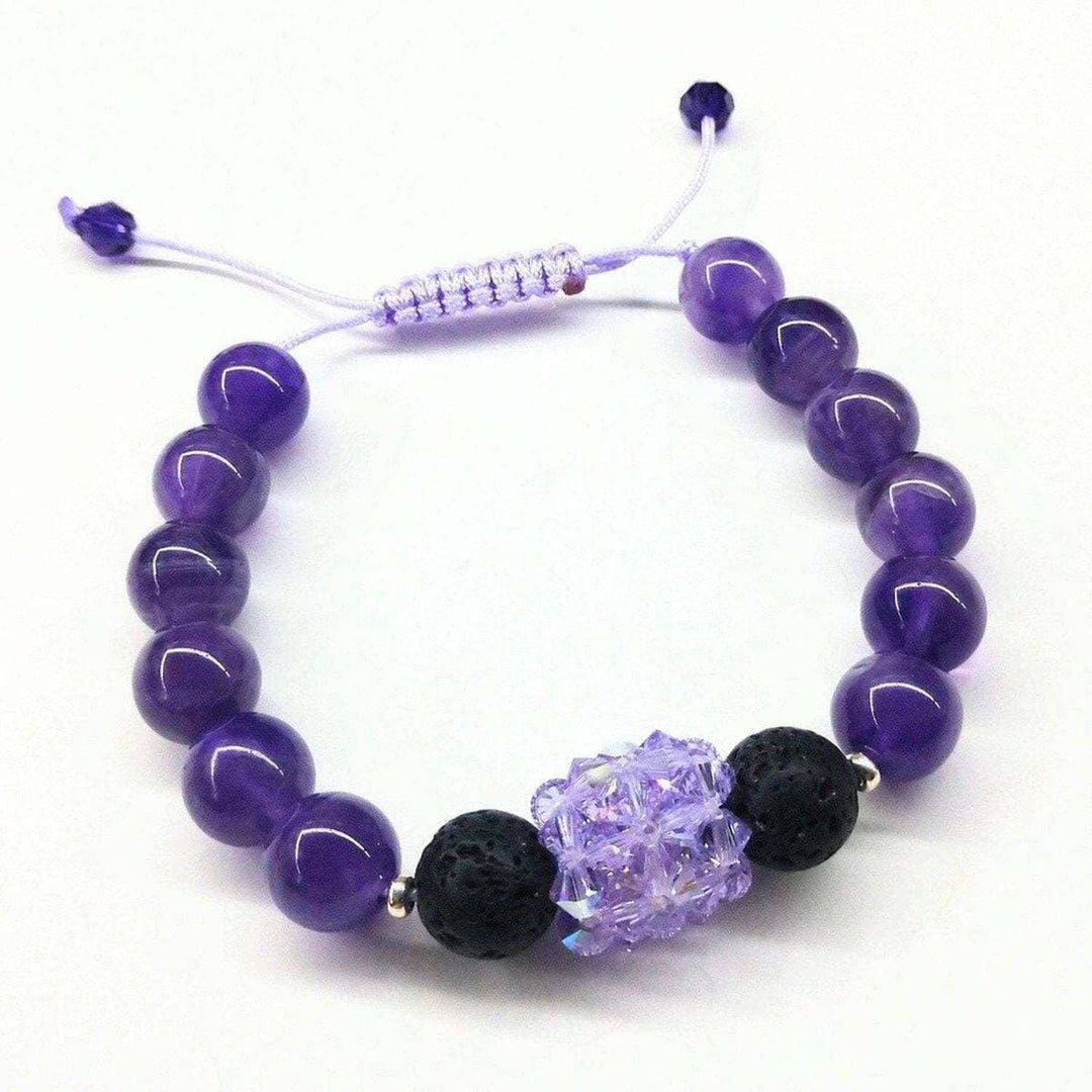 AMD1041 Glamorous Amethyst Gemstone Lava Rock Bracelet - Bracelet - Alexa Martha Designs   1087202328623