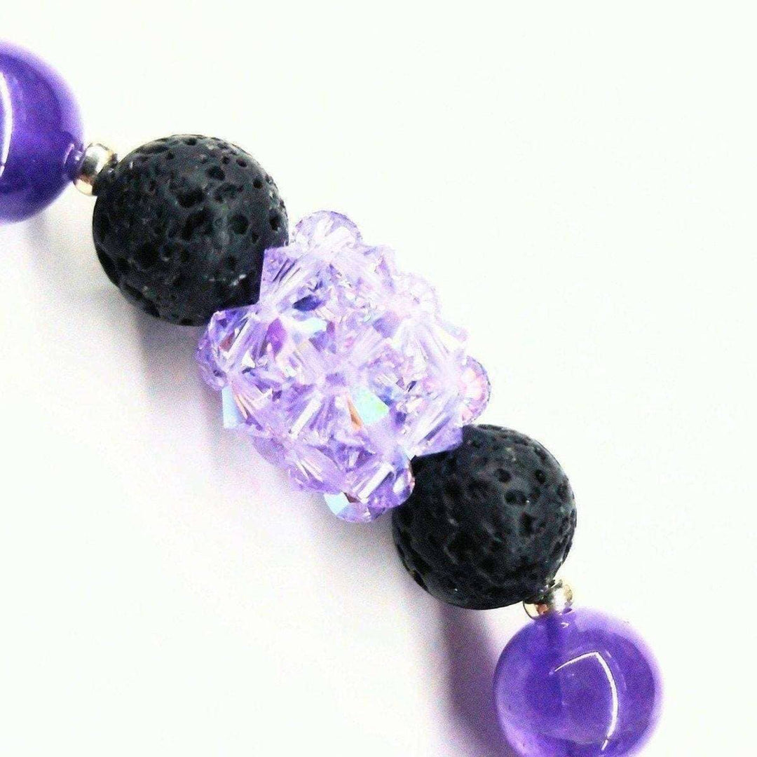 AMD1041 Glamorous Amethyst Gemstone Lava Rock Bracelet - Bracelet - Alexa Martha Designs   1087202328623