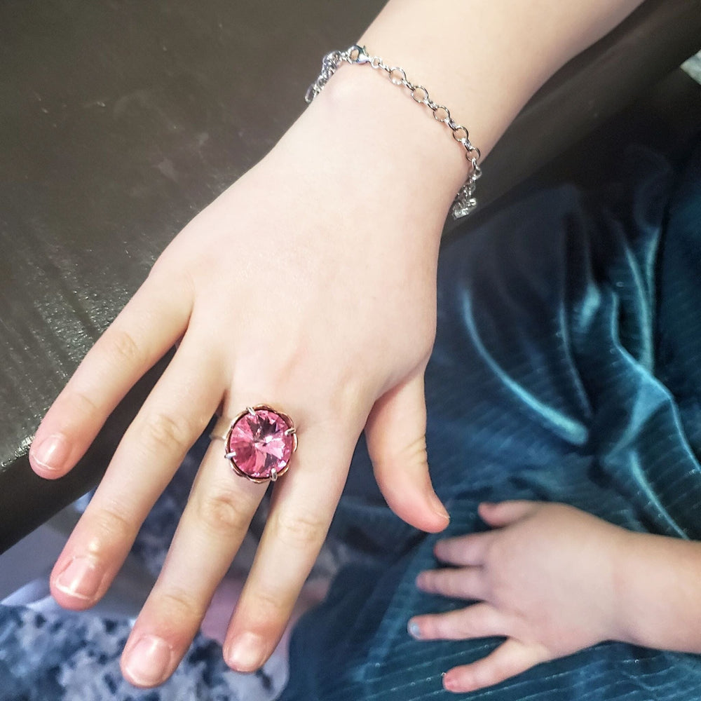 AMD1240-AMD1240-2-AMD1240-3-AMD1240-4 Glamorous Princess Warrior Crystal Heart Blossom Ring - Limited Edition of 7 - Ring - Alexa Martha Designs   8064911409456