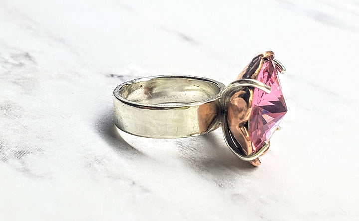 AMD1240-AMD1240-2-AMD1240-3-AMD1240-4 Glamorous Princess Warrior Crystal Heart Blossom Ring - Limited Edition of 7 - Ring - Alexa Martha Designs   8064911409456