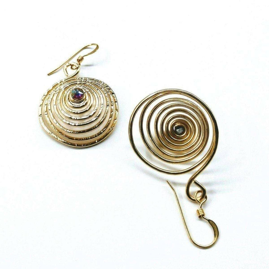 AMD1025 Gold Filled 14CT Crystal Spiral Earrings - Earrings - Alexa Martha Designs   928041992239