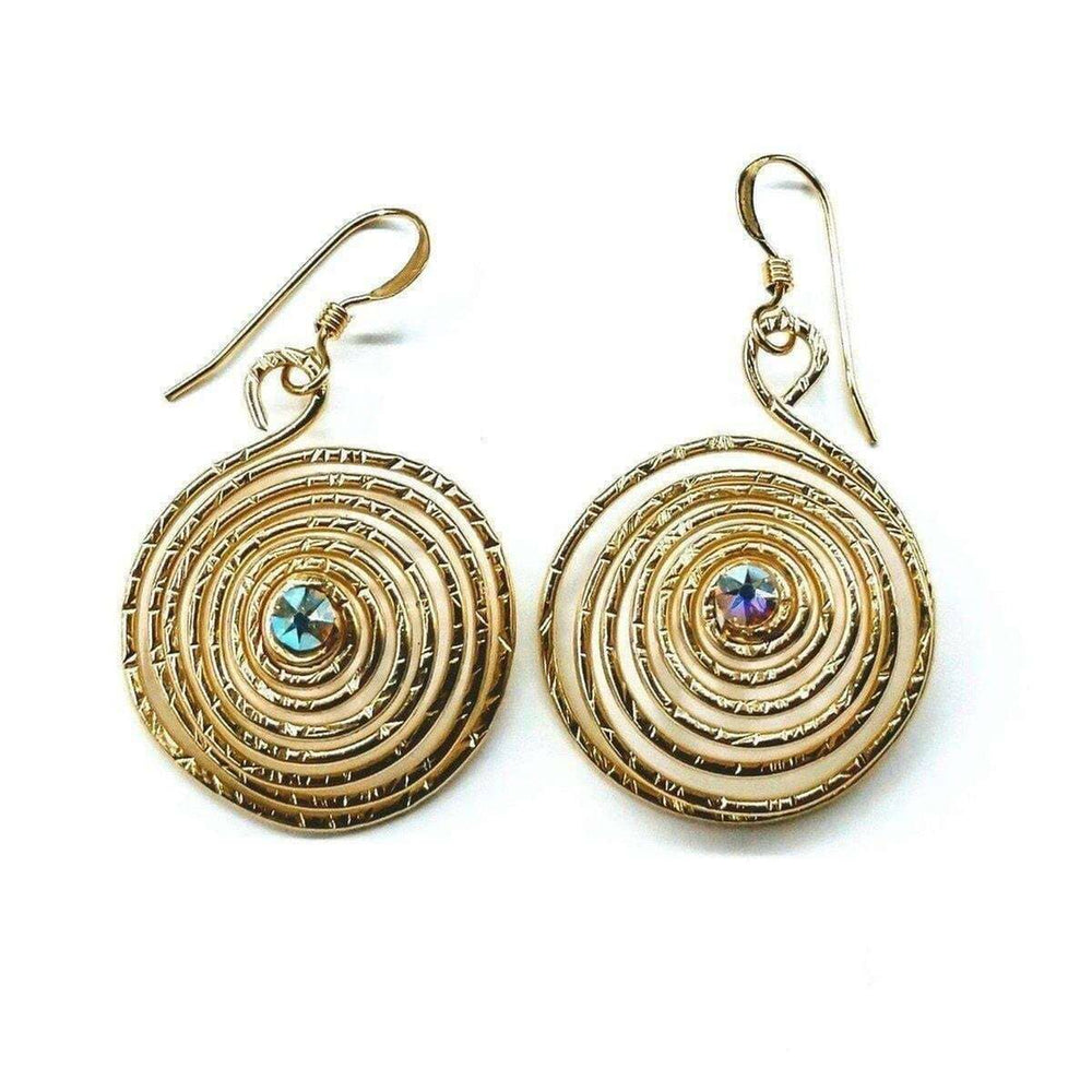 Gold Filled 14CT Crystal Spiral Earrings - Earrings - Alexa Martha Designs   