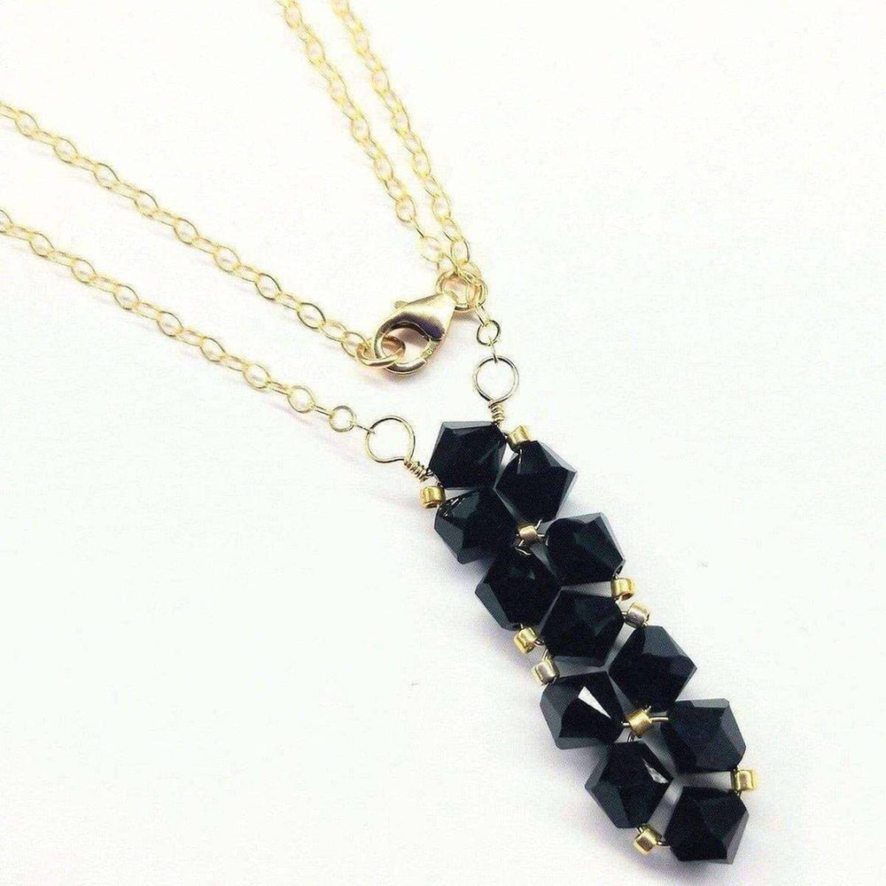 AMD1104-AMD1104-2 Gold Wire Bead-Woven Rock Candy Crystal Bar Necklace - Necklace - Alexa Martha Designs   1204669939759