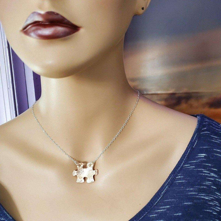 AMD1087-AMD1087-2 Handmade Hammered Copper Puzzle Piece Necklace - Necklace - Alexa Martha Designs   1174051946543