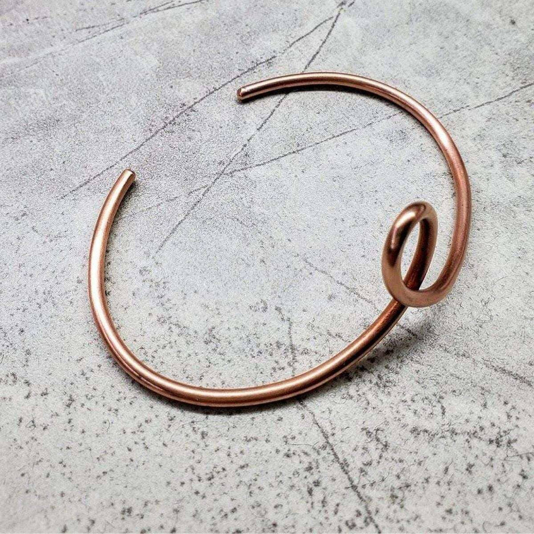 AMD1189 Handmade Sculpted Copper Teardrop Bangle - Bracelet - Alexa Martha Designs   4353566867503