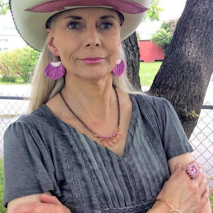 AMD1189 Handmade Sculpted Copper Teardrop Bangle - Bracelet - Alexa Martha Designs   4353566867503