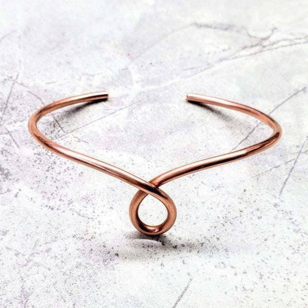 AMD1189 Handmade Sculpted Copper Teardrop Bangle - Bracelet - Alexa Martha Designs   4353566867503