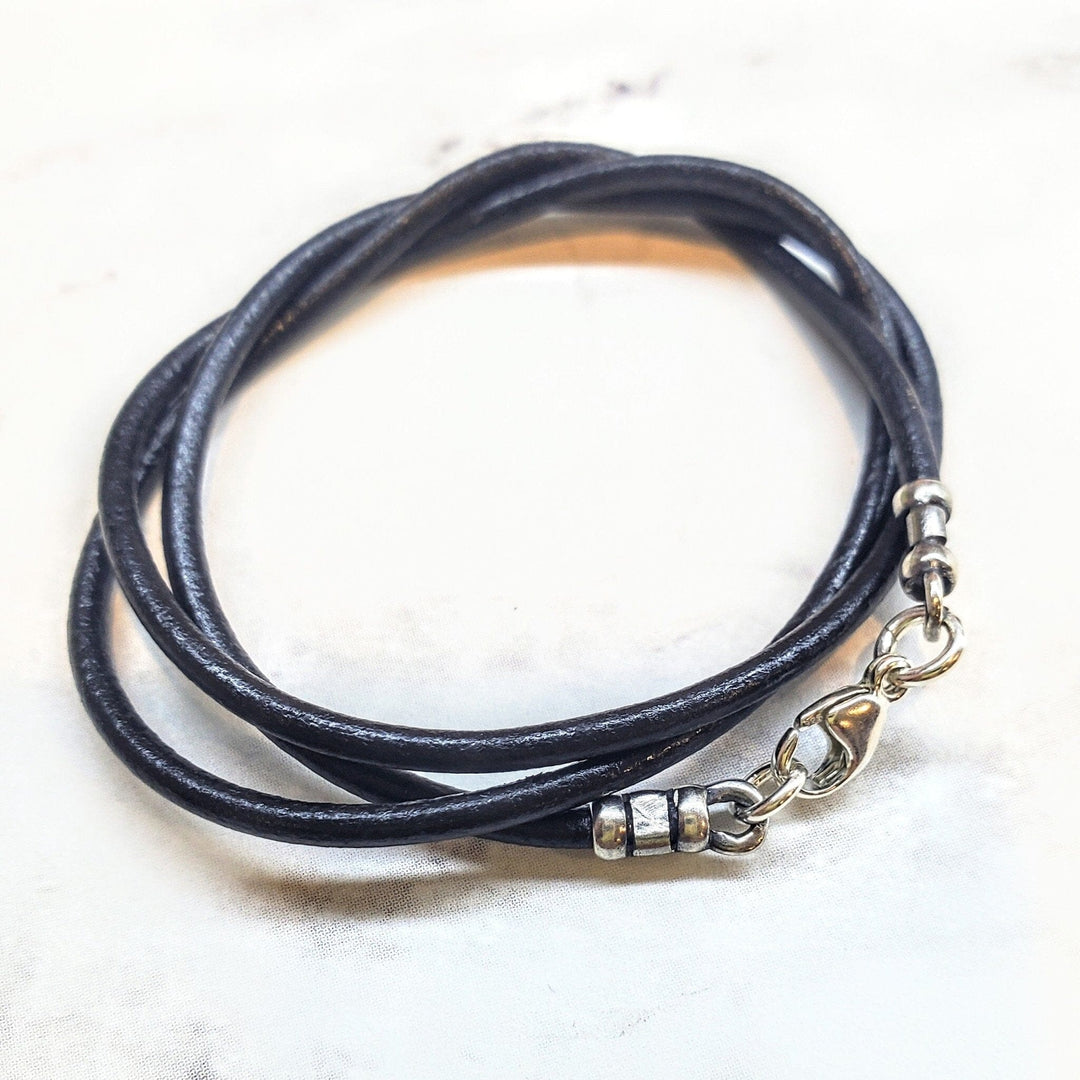 AMD1237-AMD1237-2-AMD1237-3-AMD1237-4-AMD1237-5 Handmade Various Lengths Single Smooth Black Leather Necklaces - Necklace - Alexa Martha Designs   8029050405168