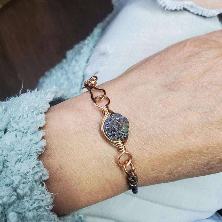 AMD1222-AMD1222-2-AMD1222-3-AMD1222-4-AMD1222-5 Herringbone Wire Wrapped Rainbow Druzy Bracelet - Bracelet - Alexa Martha Designs   4672248447023