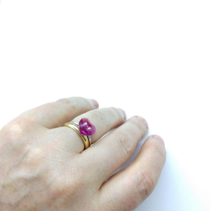 AMD1201-AMD1201-2 Hot Pink I LOVE YOU Heart Bling Ring - Ring - Alexa Martha Designs   1046457090095