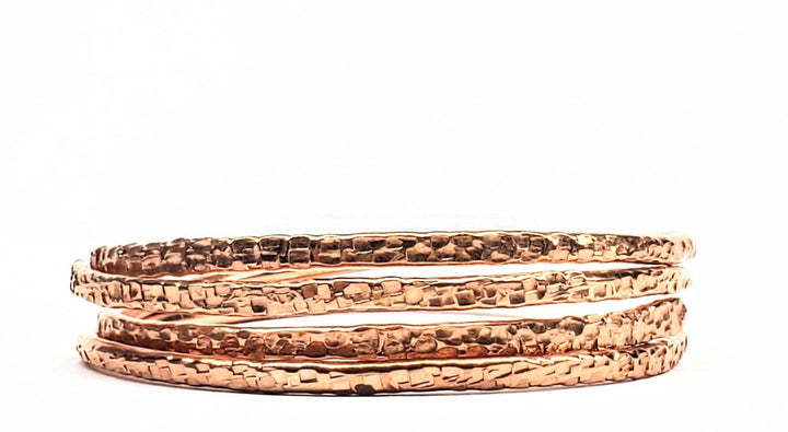AMD1219 2 Piece Handmade Interlocking Full Overlap Copper Bangle Set - Bracelet - Alexa Martha Designs   7030727245871