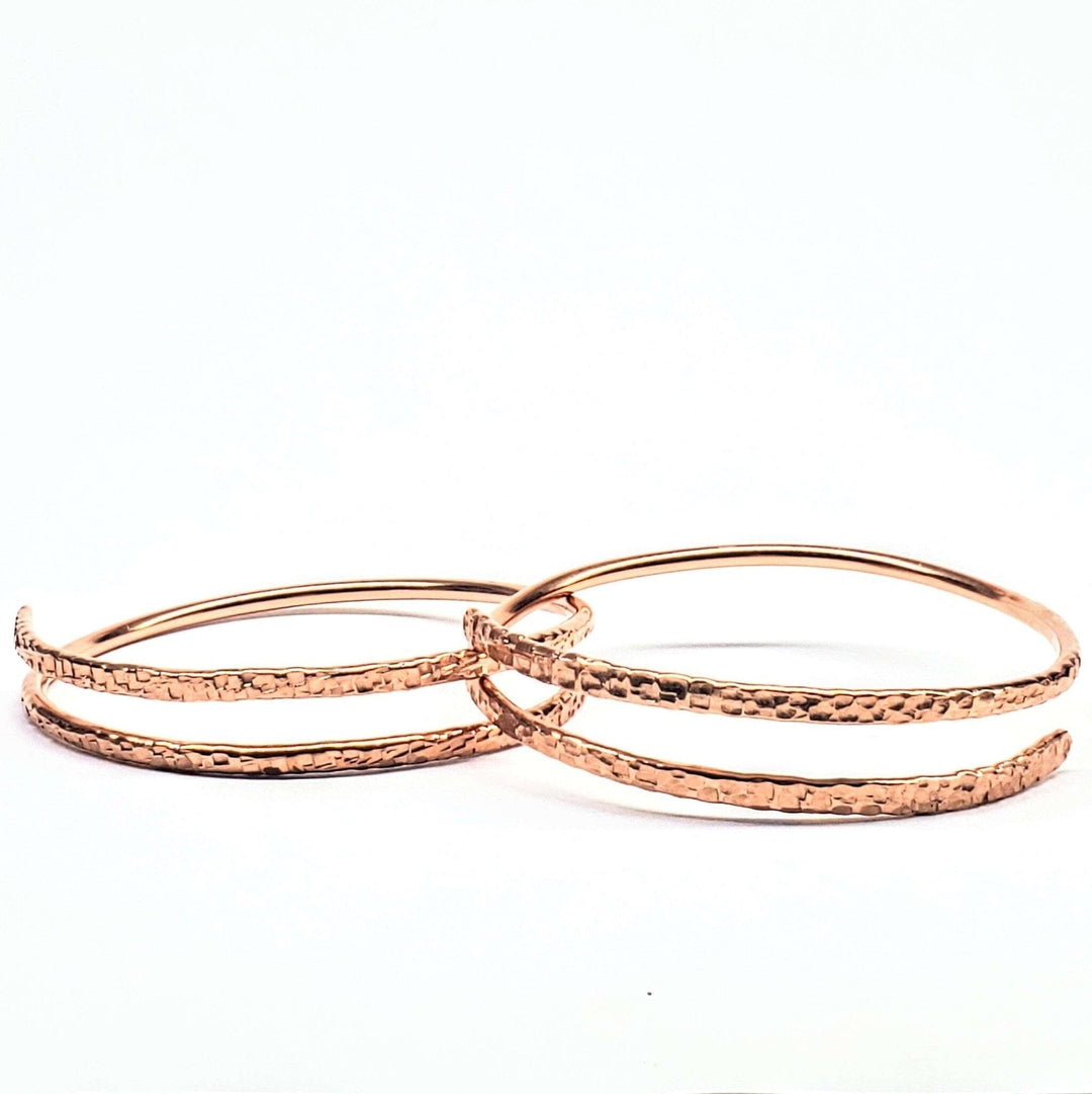 AMD1219 2 Piece Handmade Interlocking Full Overlap Copper Bangle Set - Bracelet - Alexa Martha Designs   7030727245871