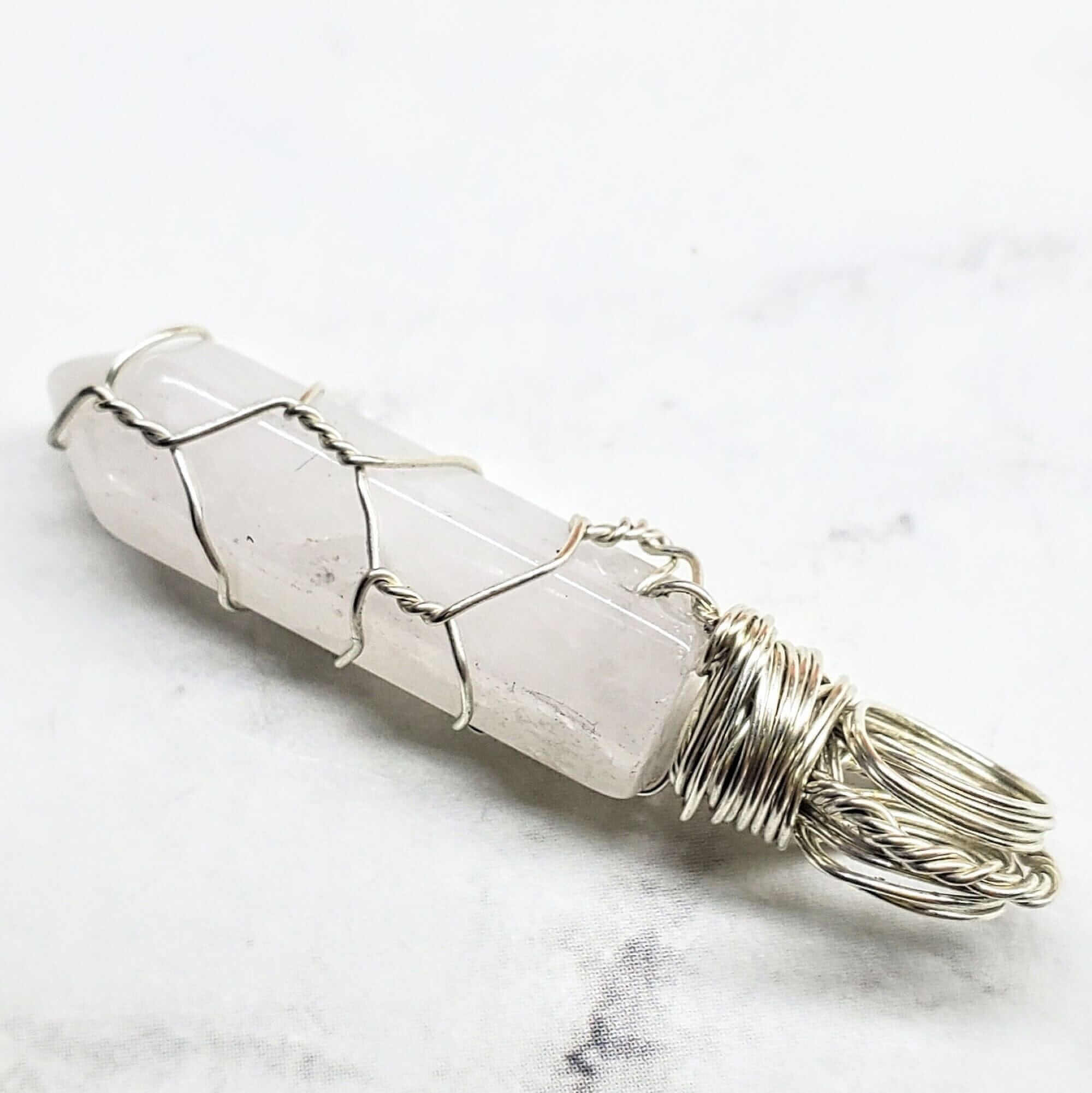 Sterling Silver Messy Wire Wrap Gemstone Crystal Pendant – Alexa 