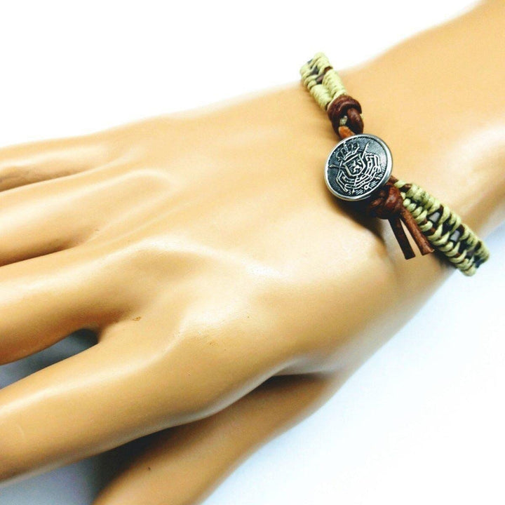 AMD1014 Leather Seed Bead Rattlesnake Tail Weave Bracelet - Bracelet - Alexa Martha Designs   940911394863