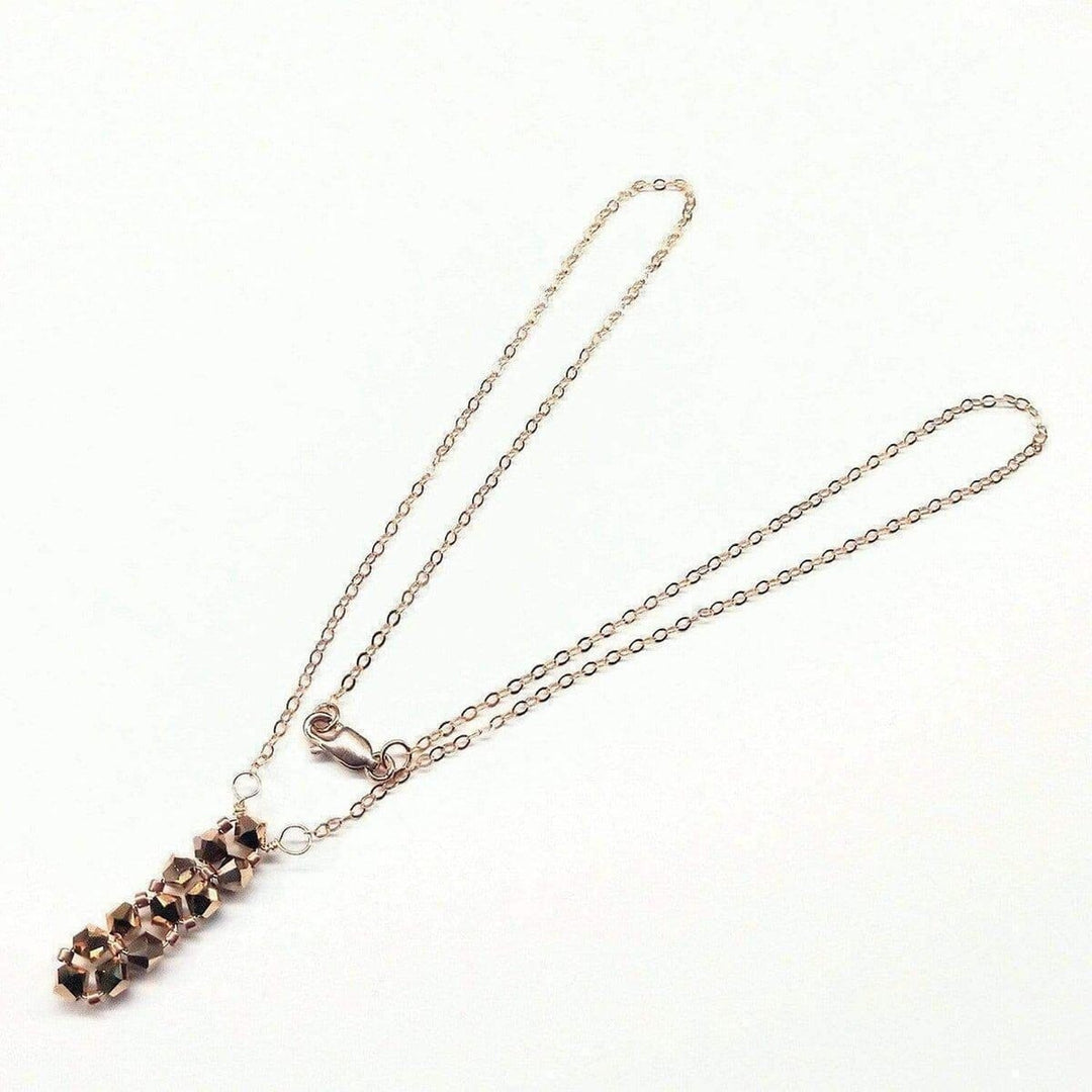 Super Sparkly Crystal Rock Candy Beaded Rose Gold Crystal Bar Necklace - Necklace - Alexa Martha Designs   