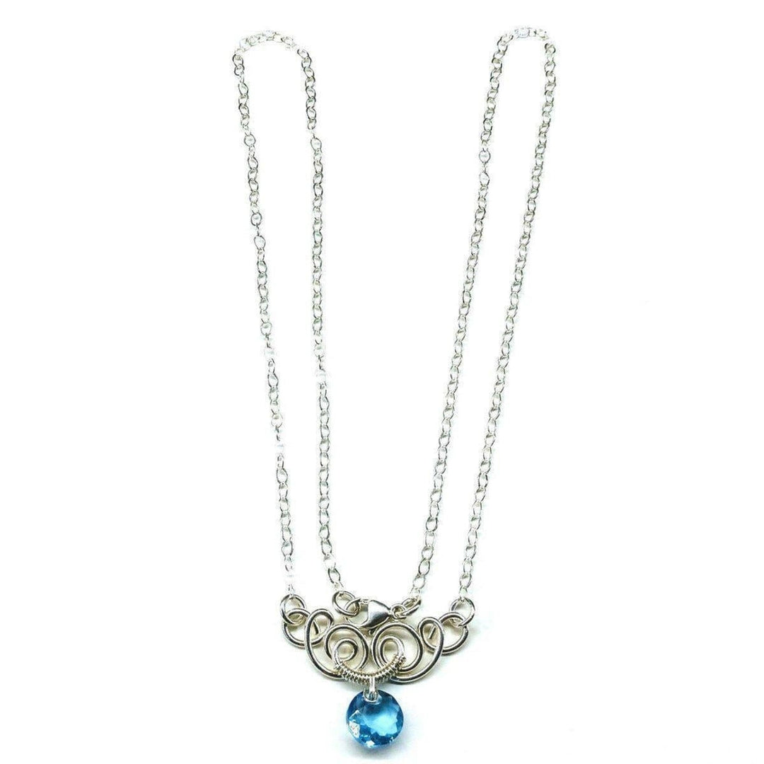 AMD1044-AMD1044-2-AMD1044-3-AMD1044-4-AMD1044-5 Silver Wire Sculpted Round Aqua Crystal Pendant Necklace - Necklace - Alexa Martha Designs   582334480431