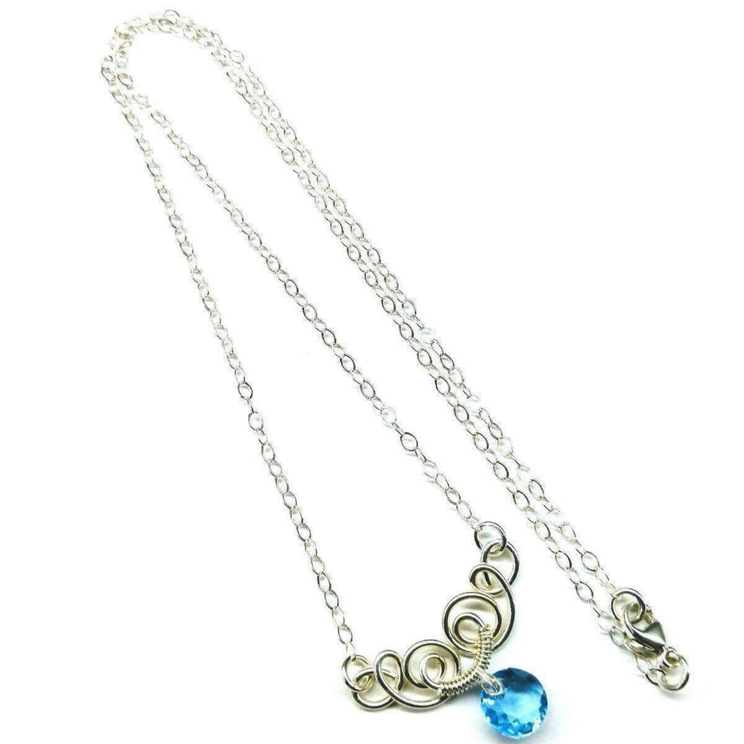 AMD1044-AMD1044-2-AMD1044-3-AMD1044-4-AMD1044-5 Silver Wire Sculpted Round Aqua Crystal Pendant Necklace - Necklace - Alexa Martha Designs   582334480431