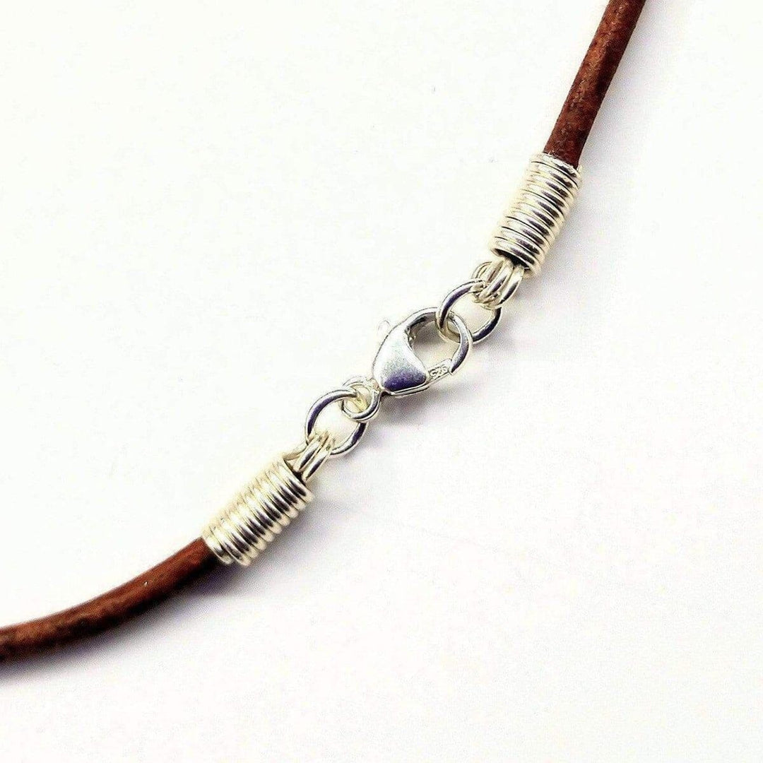 AMD1058 Silver Wrapped Purple Dyed Crackle Agate Point Leather Necklace - Necklace - Alexa Martha Designs   1161009397807