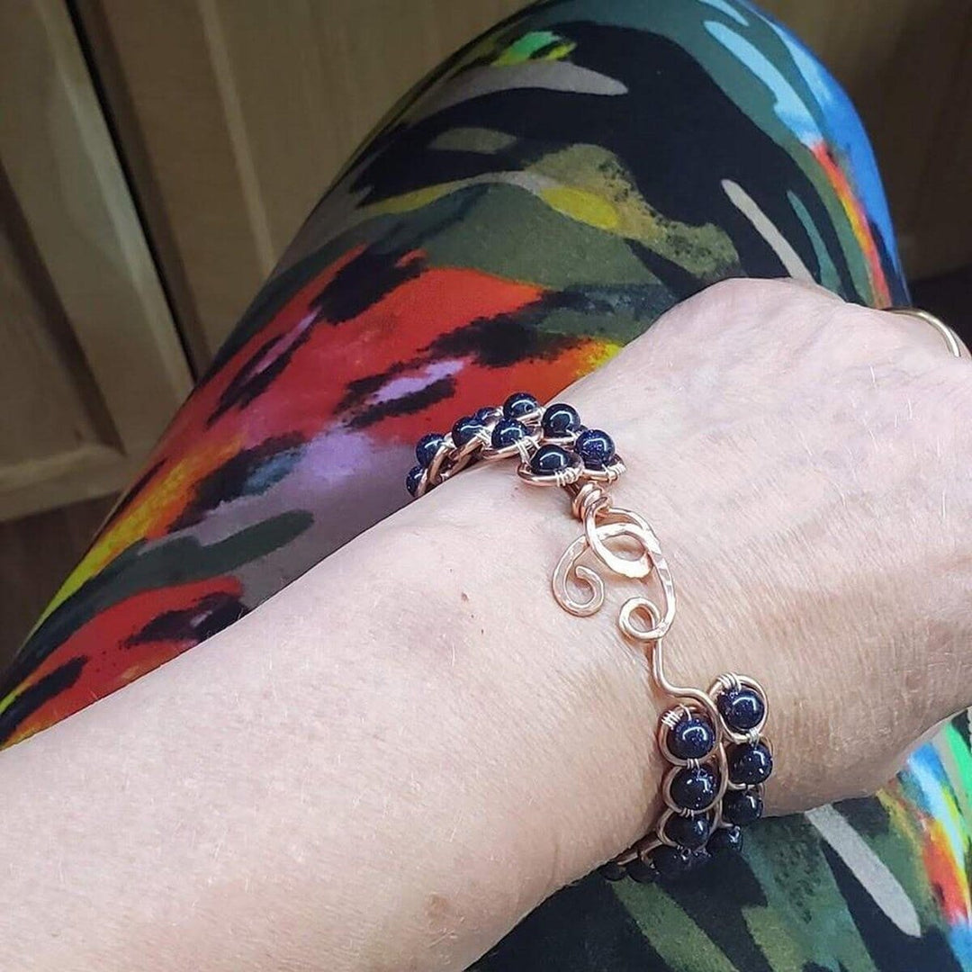 AMD1078 Wire Wrapped Child Abuse Prevention Awareness Infinity Bangle - Bracelet - Alexa Martha Designs   4697351421999