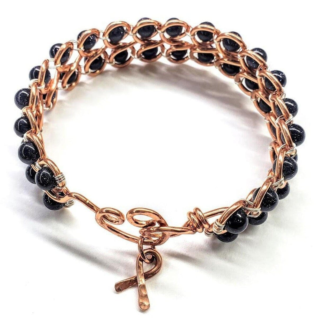 AMD1078 Wire Wrapped Child Abuse Prevention Awareness Infinity Bangle - Bracelet - Alexa Martha Designs   4697351421999
