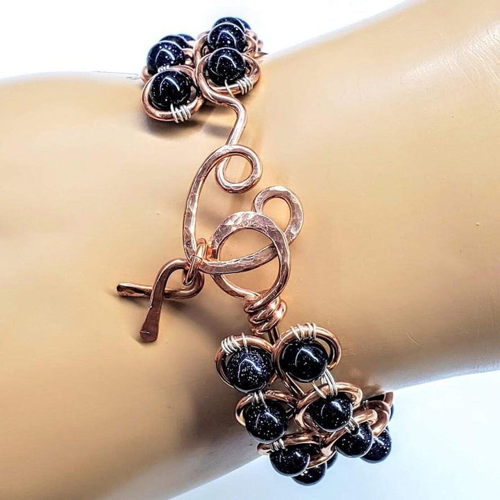 AMD1078 Wire Wrapped Child Abuse Prevention Awareness Infinity Bangle - Bracelet - Alexa Martha Designs   4697351421999