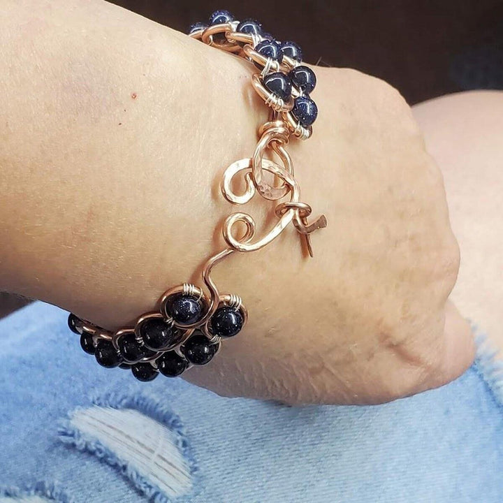 AMD1078 Wire Wrapped Child Abuse Prevention Awareness Infinity Bangle - Bracelet - Alexa Martha Designs   4697351421999