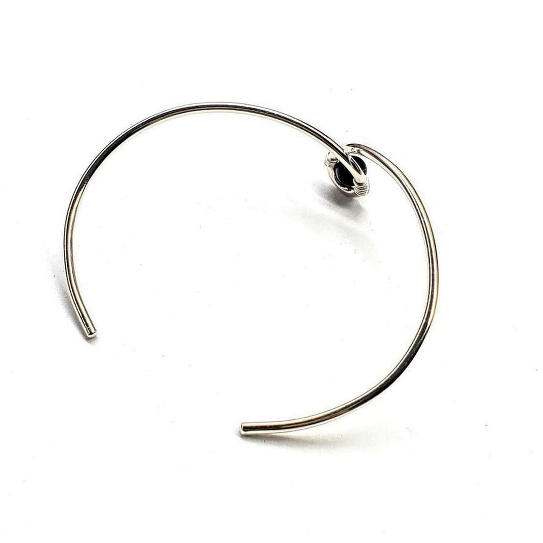 AMD1082-AMD1082-2-AMD1082-3 Sterling Silver Blue Bead Ribbon Child Abuse Awareness Teardrop Bangle - Bracelet - Alexa Martha Designs   4698157219887