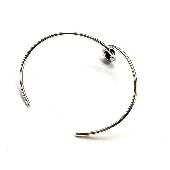 AMD1082-AMD1082-2-AMD1082-3 Sterling Silver Blue Bead Ribbon Child Abuse Awareness Teardrop Bangle - Bracelet - Alexa Martha Designs   4698157219887