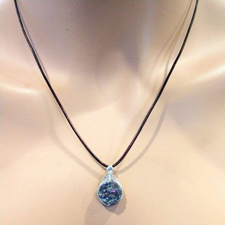 AMD1083 Wire Wrapped Rainbow Druzy Necklace - Necklace - Alexa Martha Designs   1161408512047