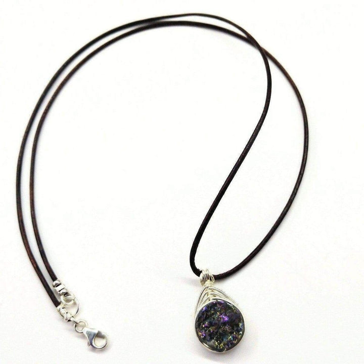 AMD1083 Wire Wrapped Rainbow Druzy Necklace - Necklace - Alexa Martha Designs   1161408512047