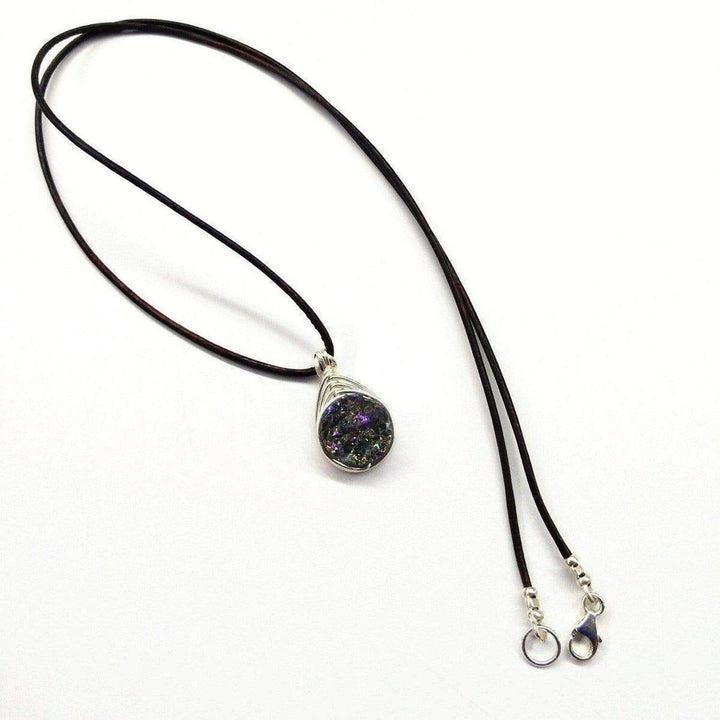 AMD1083 Wire Wrapped Rainbow Druzy Necklace - Necklace - Alexa Martha Designs   1161408512047