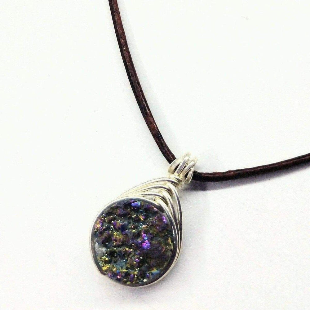 AMD1083 Wire Wrapped Rainbow Druzy Necklace - Necklace - Alexa Martha Designs   1161408512047