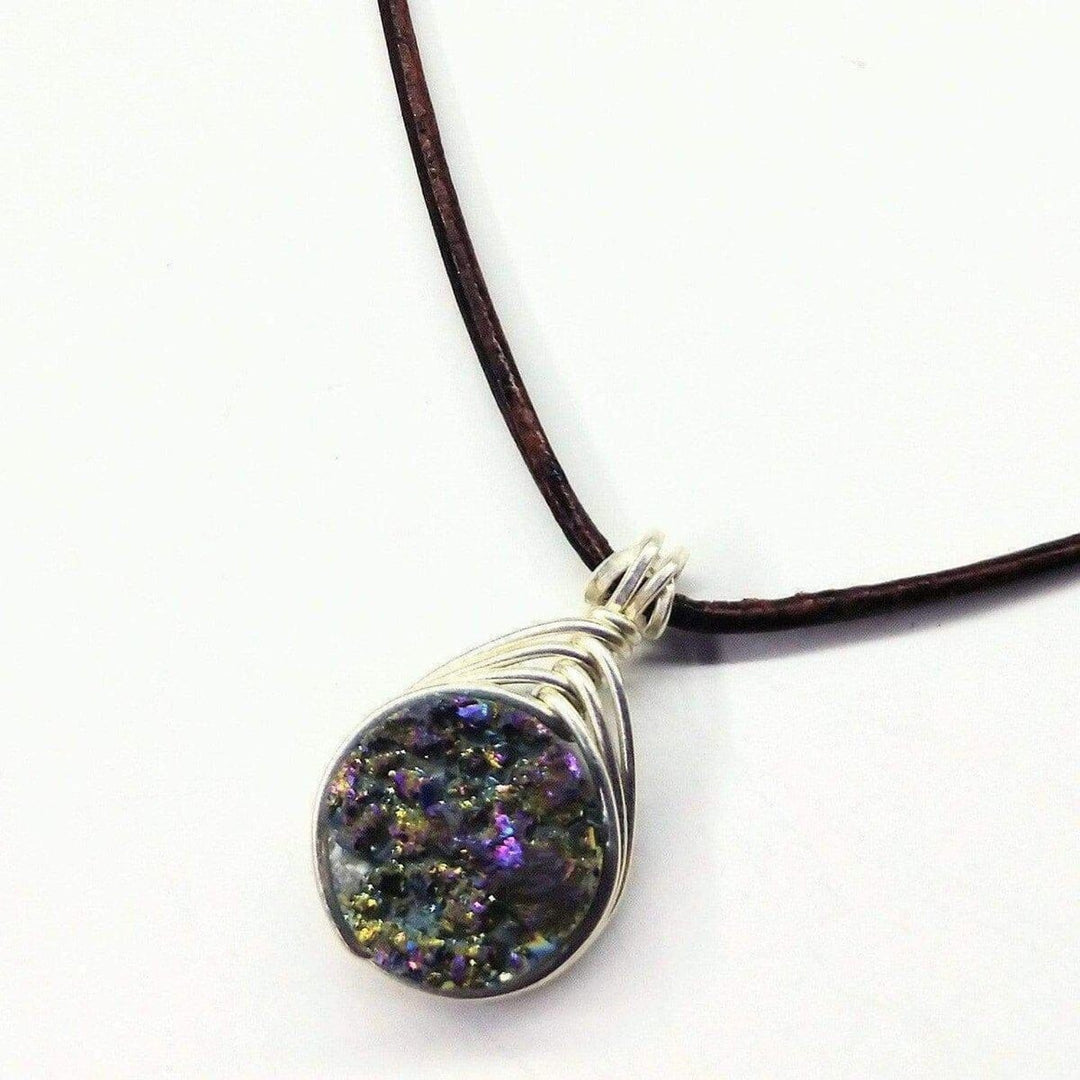 AMD1083 Wire Wrapped Rainbow Druzy Necklace - Necklace - Alexa Martha Designs   1161408512047