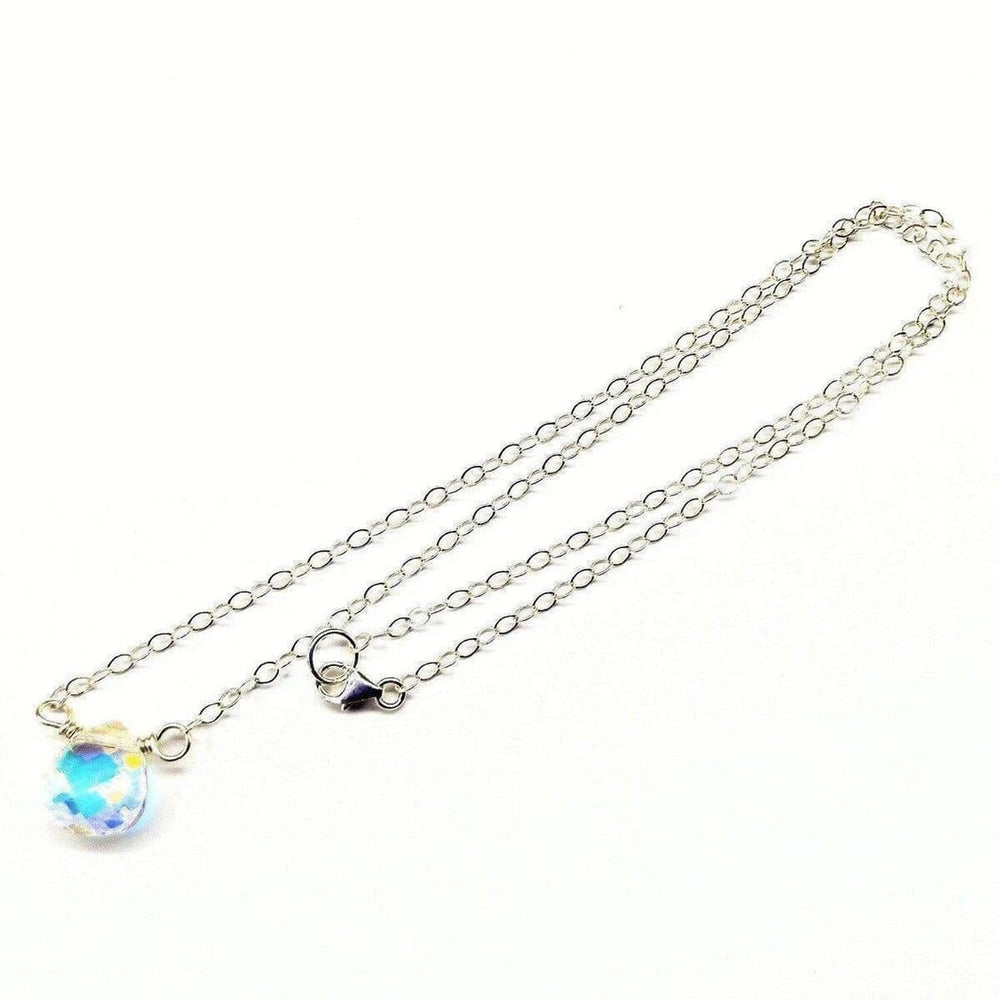 AMD1084 Sterling Silver Wire Wrapped Crystal Briolette Drop Necklace - Necklace - Alexa Martha Designs   1161953083439