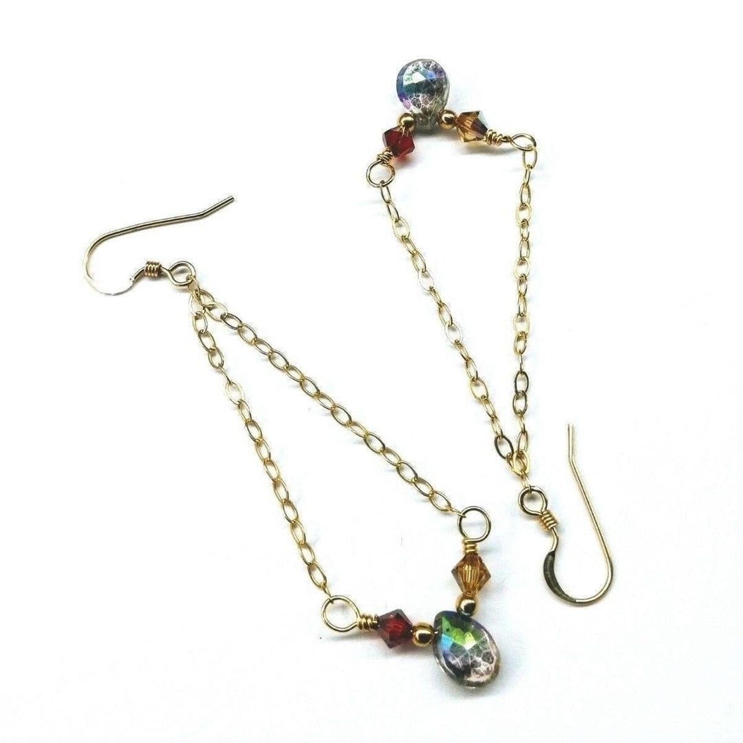 AMD1131 Mystic Rainbow Quartz Drop Gold Filled Earrings - Earrings - Alexa Martha Designs   10878661252