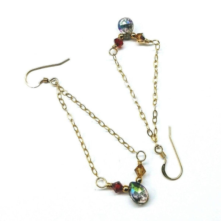 AMD1131 Mystic Rainbow Quartz Drop Gold Filled Earrings - Earrings - Alexa Martha Designs   10878661252