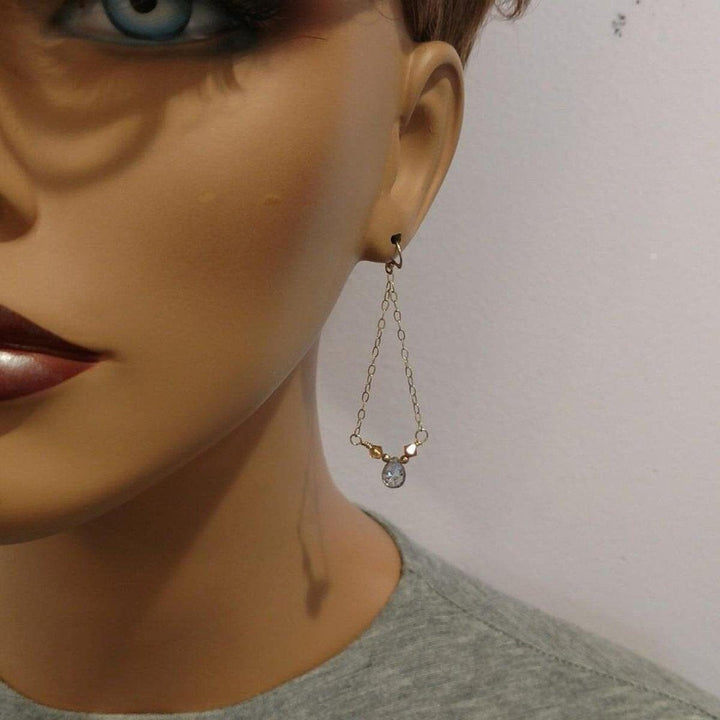 AMD1131 Mystic Rainbow Quartz Drop Gold Filled Earrings - Earrings - Alexa Martha Designs   10878661252